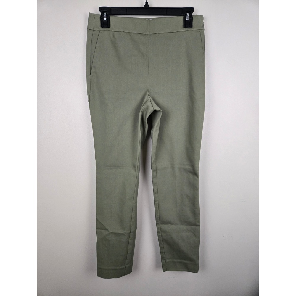 LOFT Womens Olive Green Side Zip Ankle Pants High Rise Stretch Size 8‎